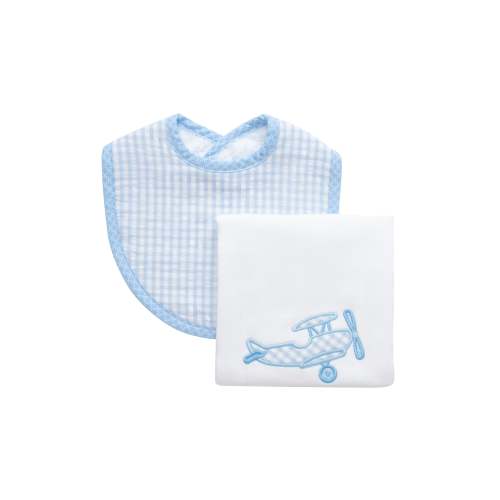 Airplane Basic Bib & Burp Boxed Set