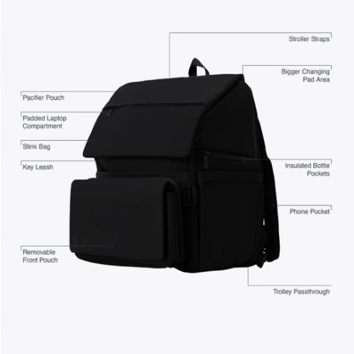 BÉIS 'The Ultimate Diaper Backpack' in Black - Best Backpack Diaper Bag in Black