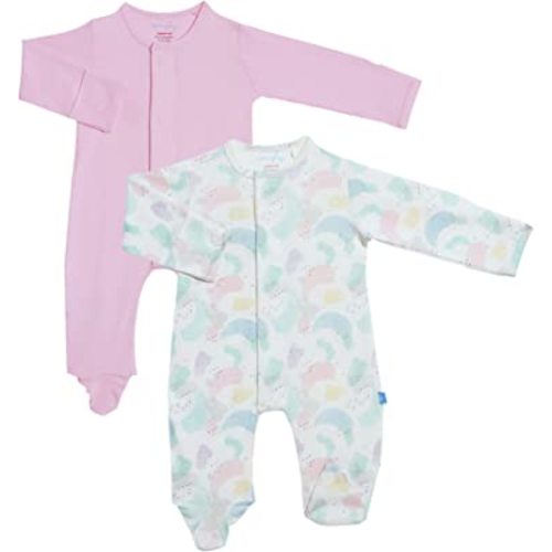 Footie Pajamas 100% Organic Cotton Baby Sleepwear Quick Magnetic Fastener Sleeper