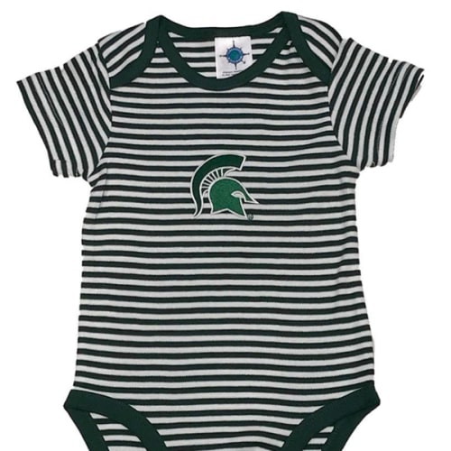 12 month old Spartans- Michigan State Infant Striped Bodysuit- Alumni Hall
