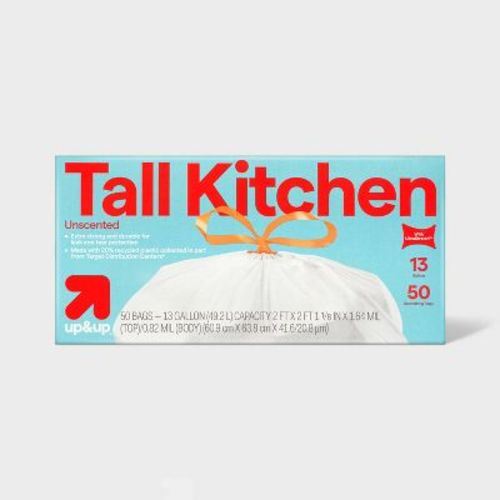 Ultrastretch Tall Kitchen Drawstring Trash Bags - Unscented - 13 Gallon/50ct - Up&up™