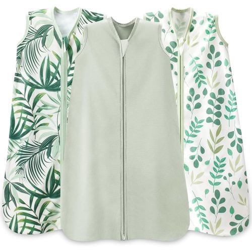 Baby Sleep Sack 6-12 Months,100% Cotton TOG 0.5 Wearable Blanket for Boys and Girls, 3 Pack 2-Way Zipper Lightweight Sleeping Bags for Toddler Newborn Infant