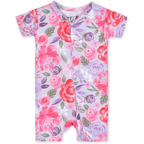 Gerber Baby Buttery-Soft Short Sleeve Romper with Viscose Made with Eucalyptus