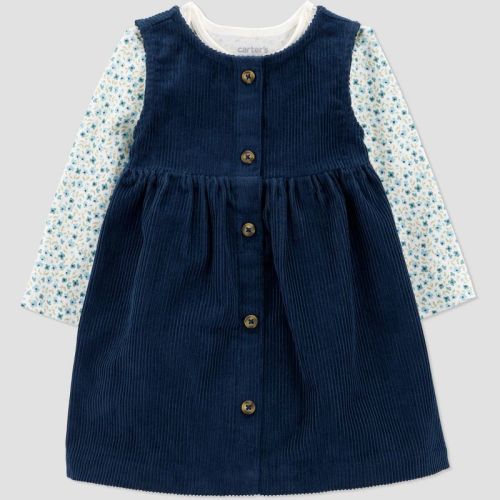 Baby Girls' 2pc Floral Jumper Set - Blue 3M