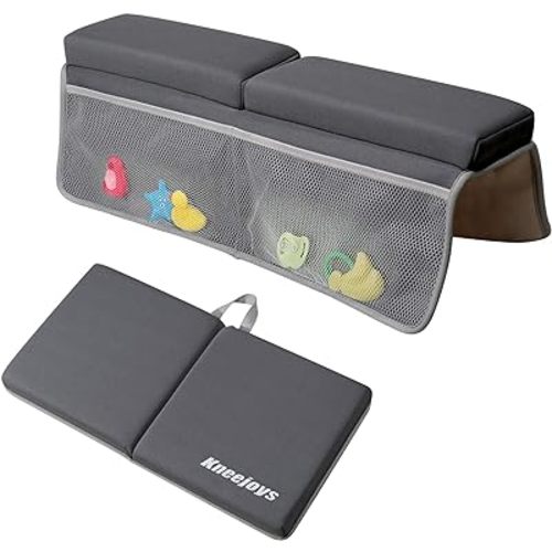 Bath Kneeler and Elbow Rest Pad Bath Kneeler Baby Bath Mat Kneeling Pad Bath Toy Organizer for Tub Kneeling Pad for Bathing Baby Relieve Your Knees and Elbows