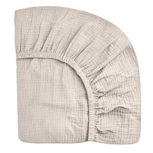 Crib Sheets for Boys Girl, Fitted Baby Toddler Bed Sheets 28" x 52", Neutral Muslin Cotton Crib Mattress Bedding Soft and Breathable Comfort(Beige)