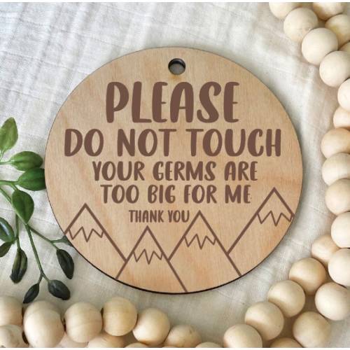 Do Not Touch Baby Sign, Car Seat Sign, Baby Germs Tag, Preemie Sign, Baby Shower Gift, Mountains, New Baby, Baby Carrier Sign, Stroller Tag
