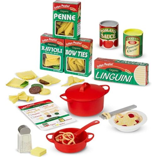 Melissa & Doug Prepare & Serve Wooden Pasta Play Food Set
