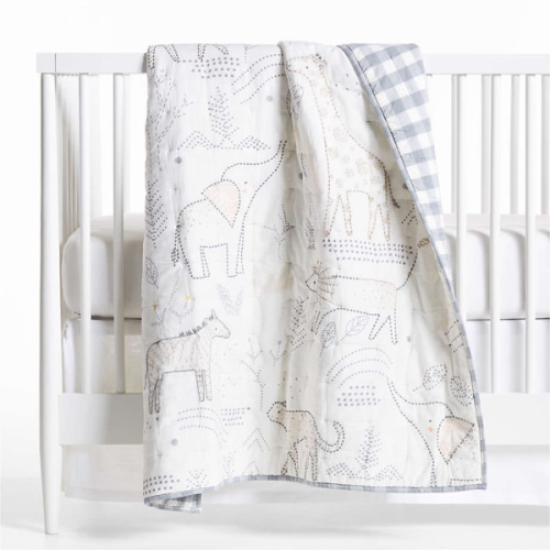Safari Friends Gauze Organic Cotton Baby Crib Quilt