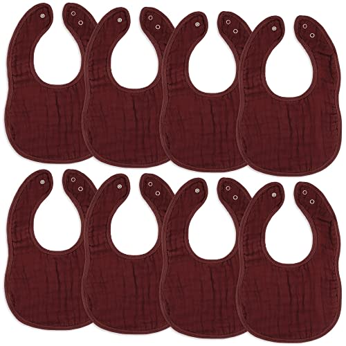 Comfy Cubs Muslin Baby Bibs, Drool Bibs, Adjustable with Easy Snaps, Teething & Drooling, Absorbent Bibs for Boys & Girls