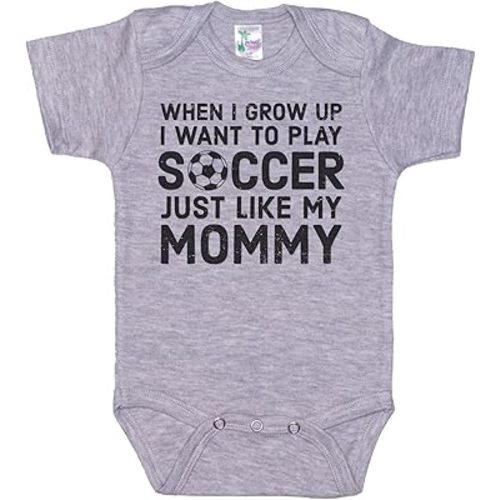 Ebenezer Fire Baby Soccer Onesie/When I Grow Up I Want To Play Soccer Just Like My Mommy/Futbol Bodysuit