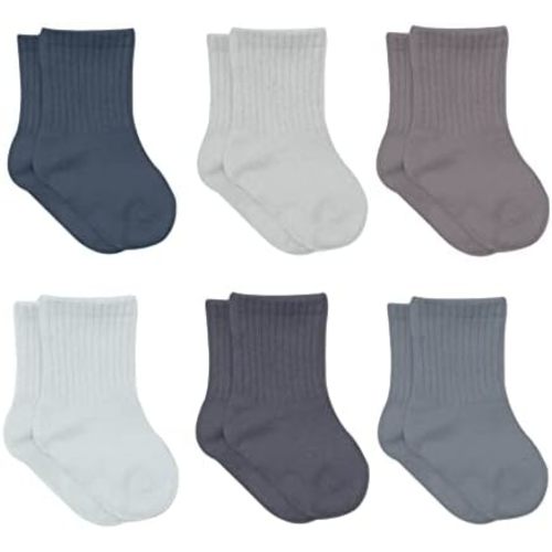 bistyle Baby Grip Ankle Socks 6 Pairs | Newborn Infant Toddlers Socks Organic Cotton | Kids Boys Girls Ankle Socks