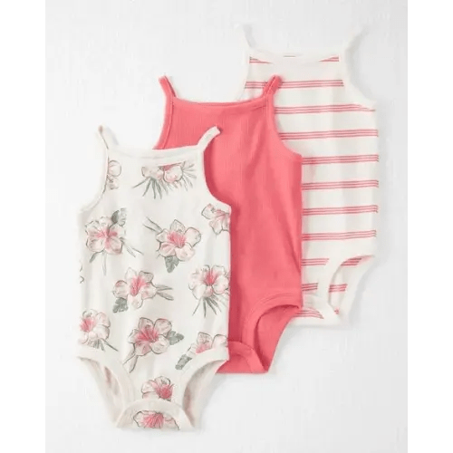 Baby 3-Pack Organic Cotton Rib Bodysuits - Little Planet | Carter's