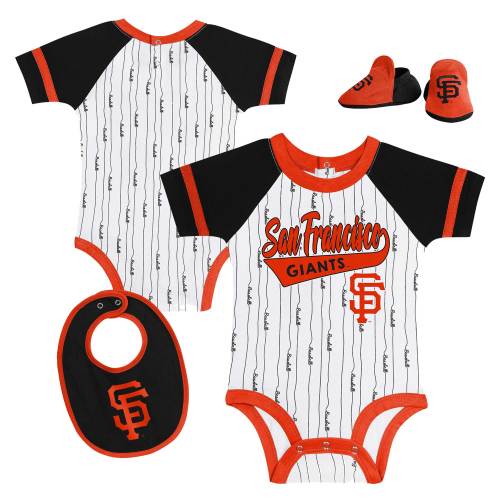 Newborn & Infant San Francisco Giants White Base Hitter Bodysuit, Bib & Bootie Set