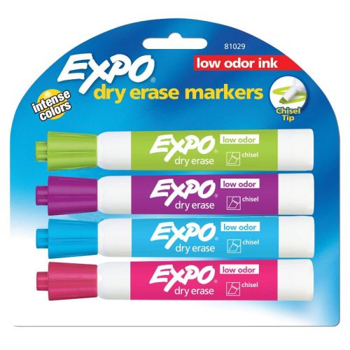 Expo 4pk Dry Erase Markers Chisel Tip Tropical Multicolored