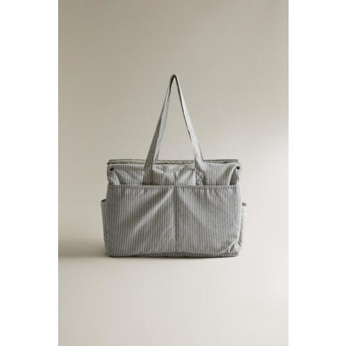 STRIPED COTTON DIAPER BAG