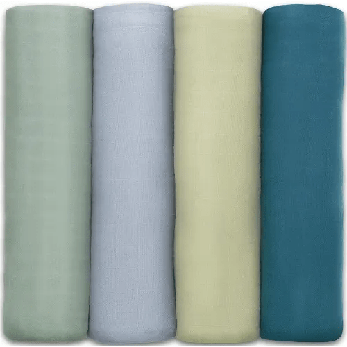 Comfy Cubs Muslin Swaddle Blankets Neutral Receiving Blanket Swaddling, Wrap for Boys and Girls, Baby Essentials, Registry & Gift (Sage, Pacific Blue, Fern, Neptune)