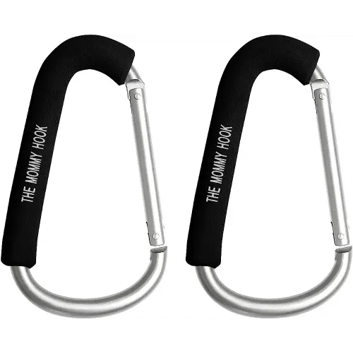 The Mommy Hook Baby Stroller Hooks, Black, 2 Pack