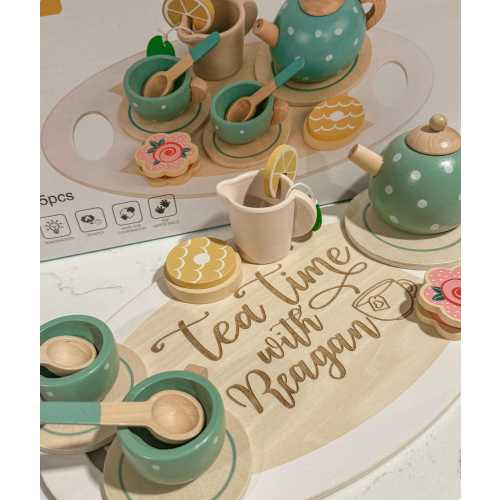 kids wooden pretend play personalized tea set set *Christmas gifts* Easter gift, gifts for kids* * valentine's gift** personalized toys*