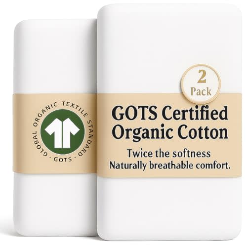 Bunnyjik GOTS Organic Bedside Bassinet Sheets 33x20 for Maxi COSI Iora, Newton, Cowiewie, Baby Delight, Mika Micky, Ronbei, Koola Baby Bond, Kidsclub, Luxury Turkish Cotton - Rectangle 32x19-33x20