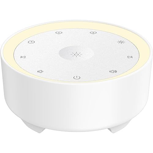 Kipcush Sound Machine & Night Light for Adults/Baby/Kid. White Noise Machine with Max 8H Timer & 20 Soothing Sleep Sounds. Small Size & Portable Design for Bedroom, Office, Travel. Favorites Buttons
