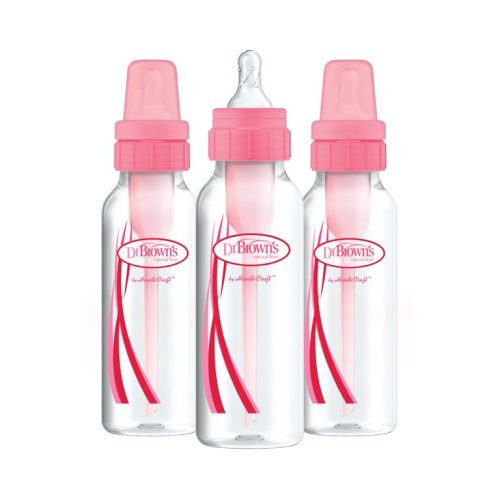 Dr. Brown's Original Baby Bottle, Pink, 8 Ounce, 3-Pack