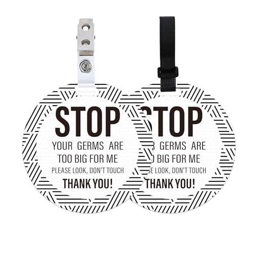 PLIGREAT 2 Sets Stop Dont Touch Baby Sign for Newborn Baby Girls Boys Please Stop Touching Baby Reminder Signage for Baby Carrier Prams Carrycot Decor Stroller Hanging Sign Tag Preemies Shower Gift