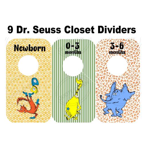 Dr. Seuss Closet Divider, Cat in the Hat, Closet Divider, Closet Organizer, Shower Gift, Baby Shower, Organizer, Lorax, Thing 1 and Thing 2