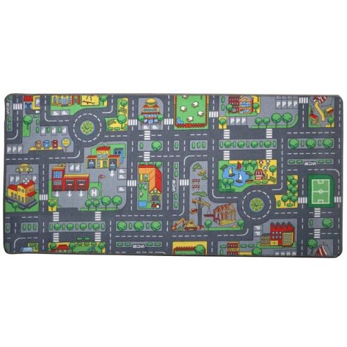 Universal Hobbies Extra Large Street Play Carpet with Education Roads, City & Buildings - 79in x 37.4in PT-2912