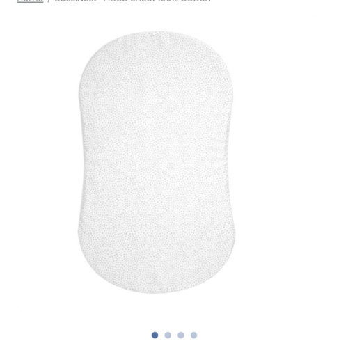 HALO - BassiNest Fitted Sheet 100% Cotton | Pebble - white