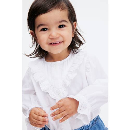 RUFFLE-DETAIL COTTON BLOUSE