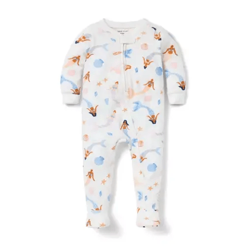 Baby Jet Ivory Mermaid Baby Good Night Footed Pajama In Mermaid by Janie and Jack