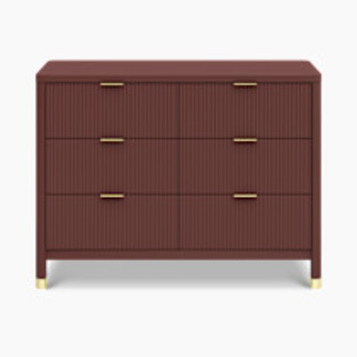 Namesake Brimsley Tambour 6-Drawer Assembled Dresser - Crimson