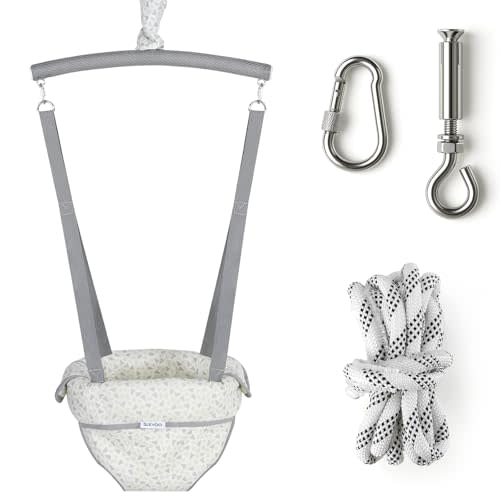 Slevoo Baby Jumper, with Ceiling Hook, Quick-Entry and Space-Saving Portable Infant Jumper for Small Spaces