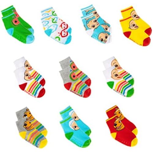 Cocomelon Socks 10 Pack Toddler Socks 6-24 Months & 2T-5T Unisex Multicolored Cartoon Crew Socks