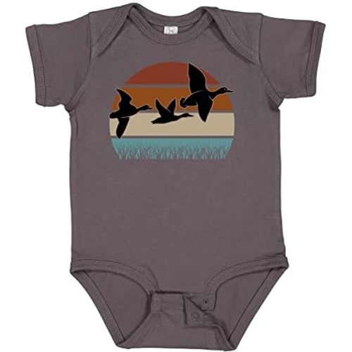 inktastic Duck Hunting Retro Sunset Hunter Baby Bodysuit