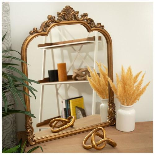 Baroque Arch Wood Wall Mirror