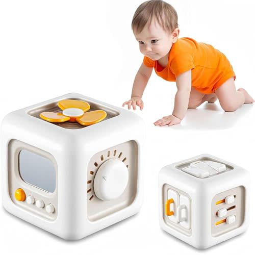 Montessori Toys For 1 Year Old: Baby Activity Cube Sensory Busy Cube For Toddlers 1-3 - 1st First Birthday Boys Girls Gifts - Infant Baby Toys 6-12-18 Months Toddler Car Airplane Travel Essentials