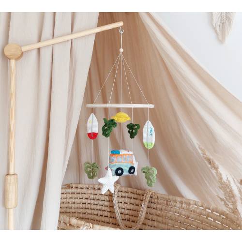 Surf baby mobile, beach nursery mobile, baby shower idea