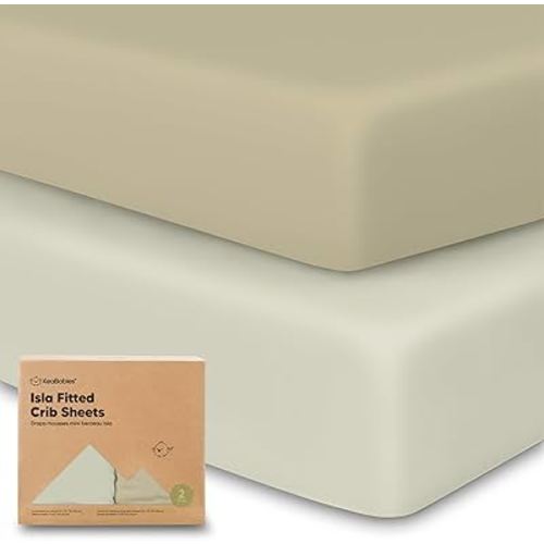 2-Pack Crib Sheets for Boys, Girls - Viscose Derived from Bamboo Fitted Crib Sheet, Baby Crib Sheets Neutral, Crib Mattress Sheet, Toddler Bed Sheets, Baby Sheets for Crib Fitted Sheets (Lichen)