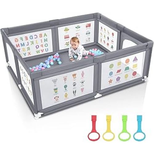 Baby Playpen for Babies and Toddlers, 71x60 Inches Thickening Tube Baby Playards Kids Activity Center with Anti-Slip Suckers Tear-Resistant Mesh