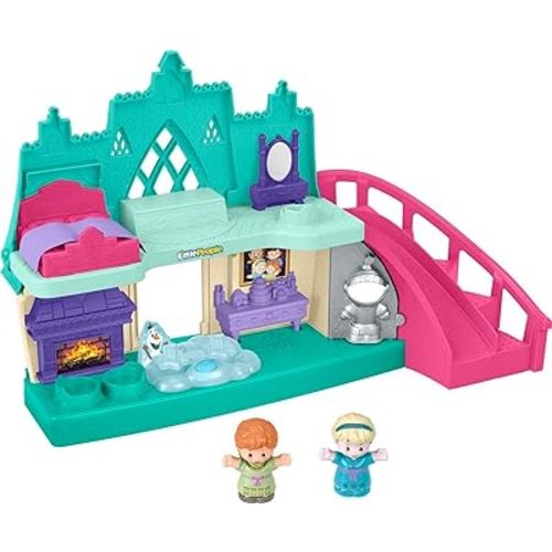 Fisher-Price Disney Frozen Arendelle Castle Playset with Lights & Sounds Little People, 2 Character Figures, Toddler Toys (Amazon Exclusive)