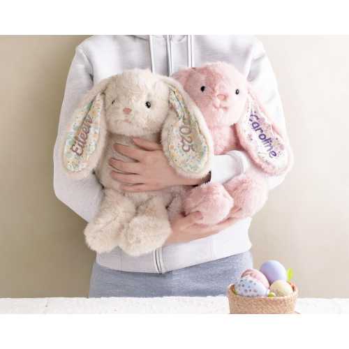 Custom Stuffed Animal, Christmas Gift, Toddler Gift, Plush Bunny with name, Nursery Decor, Baby Shower Gift, Newborn Gift, Embroidered Bunny