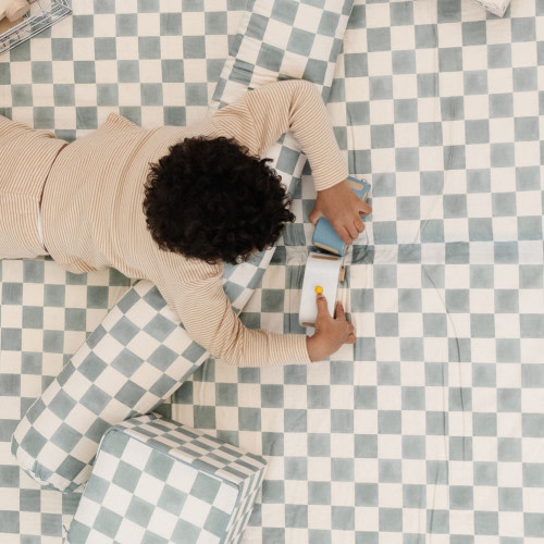 Toki Kids Mega Organic Cotton Play Mat - Checker Matcha