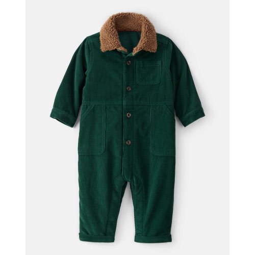 Baby Boy Corduroy Long-Sleeve Jumpsuit - Green - Carter's | Carter's