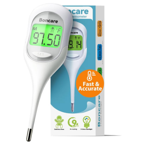 Adults and Kids - Accurate Rectal Thermometer, with Fever Alarm and Large Display (Rice-White)