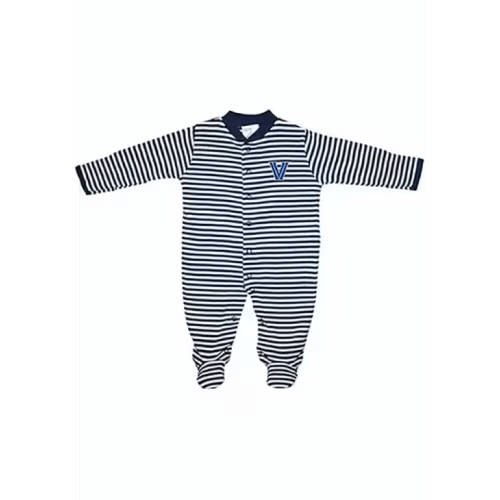 Villanova Wildcats Navy Baby Striped Footed Romper