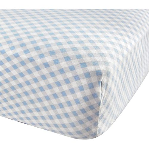 Abstract Cotton Crib Sheets - Fitted Crib Sheet for Standard Crib Mattress - Ultra Soft Crib Sheets for Boys Girls Baby - Universal - Snug Fitted - Cotton - 28"x52" (Blue Checkered)