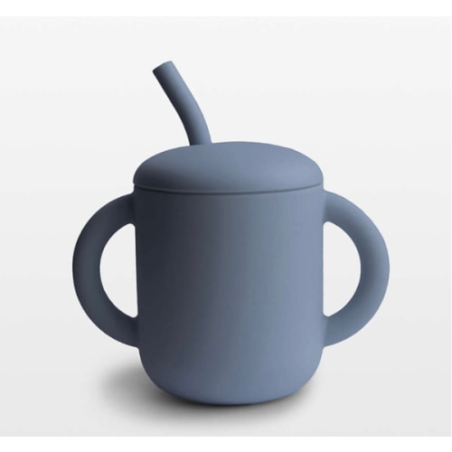 Mushie - Silicone Training Cup + Straw - Tradewinds | Kido Bebe
