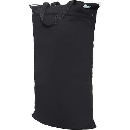 wegreeco Large Reusable Hanging Wet Dry Cloth Diaper Bag (Black)